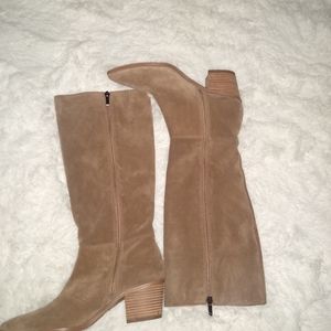 Franco Sarto Suede leather tan knee high boots